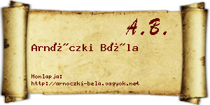 Arnóczki Béla névjegykártya